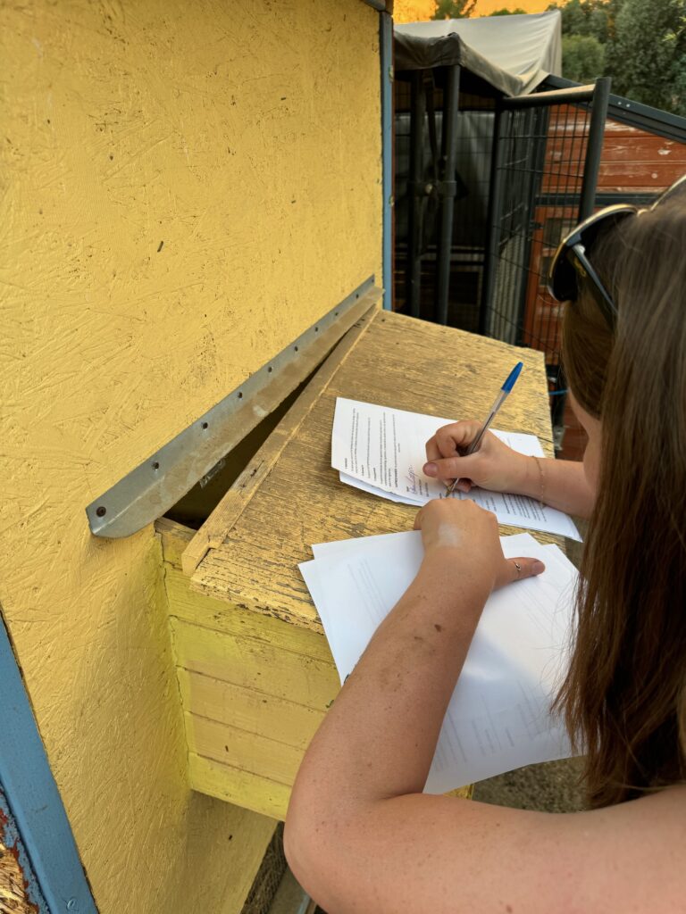 lady signing papers